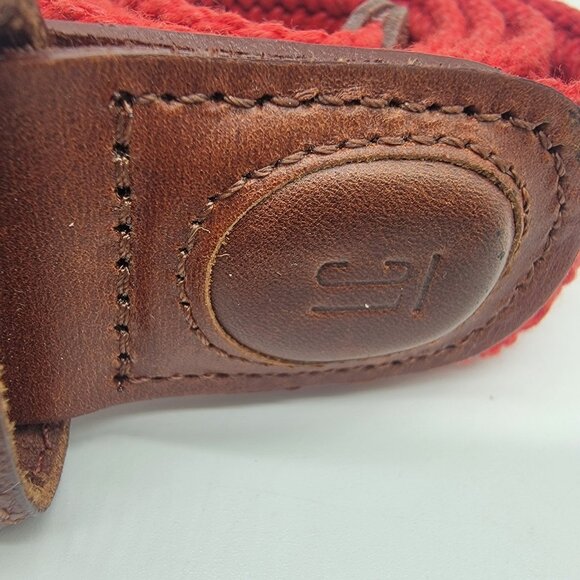 LC Lauren Conrad Woven Belt Red Women's Gold Buckle - Picture 2 of 4